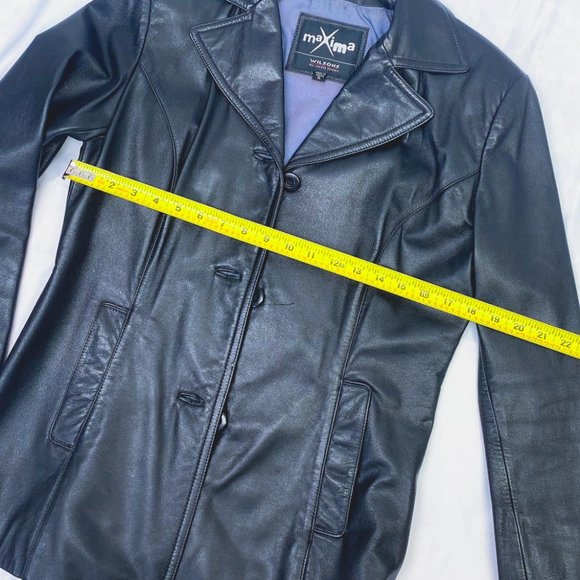 Y2K Womens Leather Jacket 90s era Wilsons MAXIMA Clueless Luxury Showstopper - Picture 12 of 12